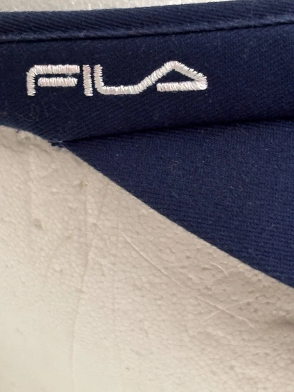 US Open 2004 Fila Navy Blue Tennis Visor Embroidered Logo Adjustable Cotton Unis